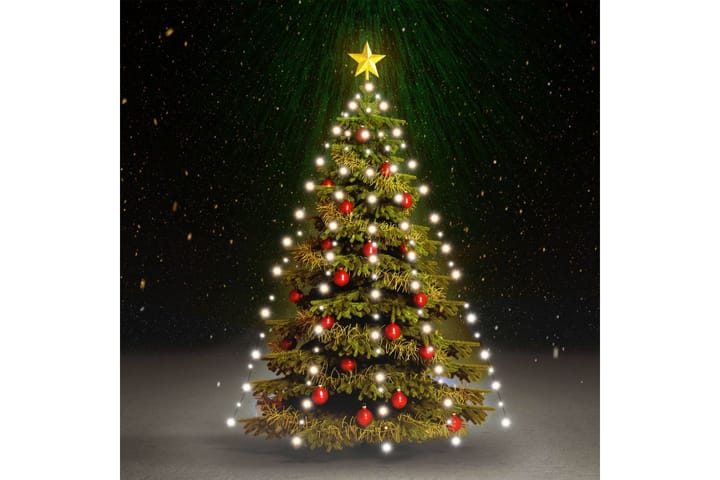 Joulukuusen valoverkko 180 LED-valoa kylmä valkoinen 180 cm - Valkoinen - Joulukuusen koristeet - Joulukoristeet