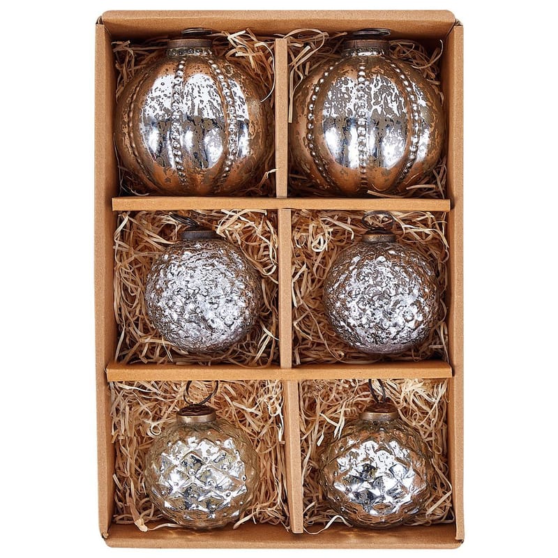 Joulukuusenkoristepallo Argentin Setti, 6 kpl - Hopea - Sisustustuotteet - Joulukoristeet & juhlakoristeet - Joulukoristeet - Joulukuusen koristeet