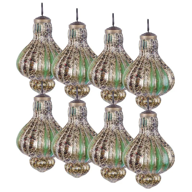 Joulukuusenkoristepallo Brillant setti 8:lla - Kulta, Vihreä - Sisustustuotteet - Joulukoristeet & juhlakoristeet - Joulukoristeet - Joulukuusen koristeet