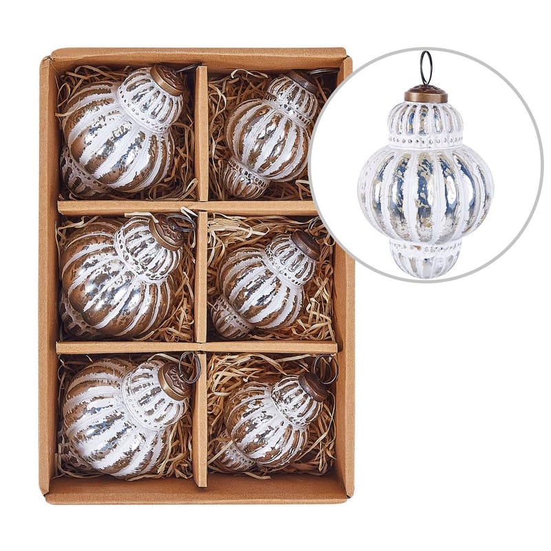 Joulukuusenkoristepallo Cremeux-setti, 6 osaa, undefined