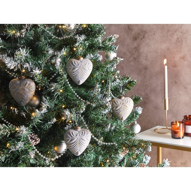 Joulukuusenkoristepallo Feriable Setti 4:llä - Harmaa, Hopea, Kulta - Sisustustuotteet - Joulukoristeet & juhlakoristeet - Joulukoristeet - Joulukuusen koristeet