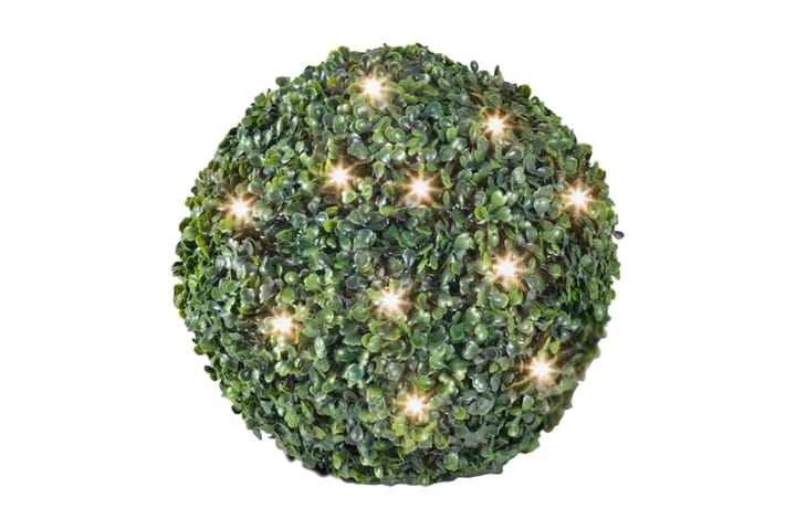 Keinolehtinen Puksipuu Pallo 35cm 2:lla Aurinkovoima LED - Vihreä - Joulukranssi - Joulukoristeet
