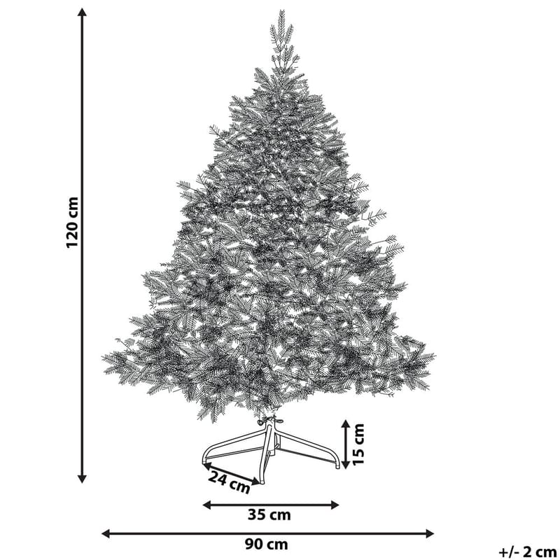 Keinotekoinen luminen joulukuusi Tomichi - 90x90x120 cm - Sisustustuotteet - Joulukoristeet & juhlakoristeet - Joulukoristeet - Tekokuusi
