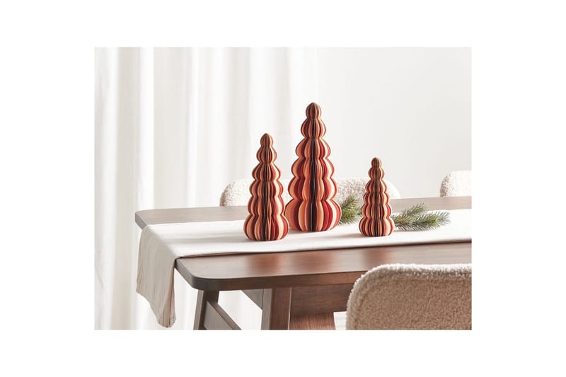 Prydnadsfigur Beliani Dhaulagiri Beige||Dark red - Sisustustuotteet - Joulukoristeet & juhlakoristeet - Joulukoristeet - Joulukuusen koristeet