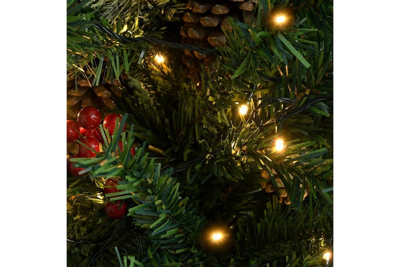 Tekojoulukuusi LED-valoilla ja kävyillä 120 cm PVC ja PE - Sisustustuotteet - Joulukoristeet & juhlakoristeet - Joulukoristeet - Tekokuusi