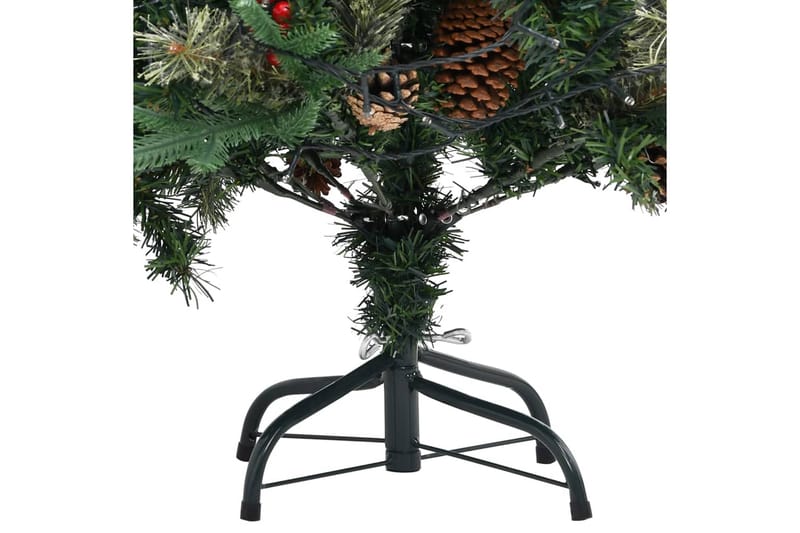 Tekojoulukuusi LED-valoilla ja kävyillä 120 cm PVC ja PE - Sisustustuotteet - Joulukoristeet & juhlakoristeet - Joulukoristeet - Tekokuusi