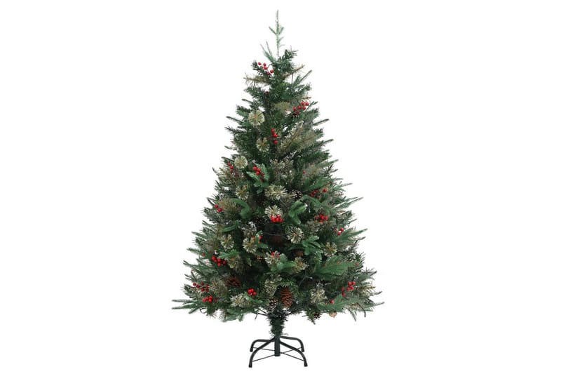 Tekojoulukuusi LED-valoilla ja kävyillä 120 cm PVC ja PE - Sisustustuotteet - Joulukoristeet & juhlakoristeet - Joulukoristeet - Tekokuusi