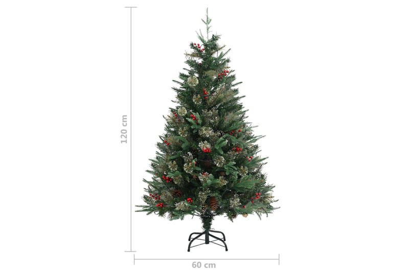 Tekojoulukuusi LED-valoilla ja kävyillä 120 cm PVC ja PE - Sisustustuotteet - Joulukoristeet & juhlakoristeet - Joulukoristeet - Tekokuusi