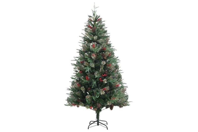 Tekojoulukuusi LED-valoilla ja kävyillä 195 cm PVC ja PE - Sisustustuotteet - Joulukoristeet & juhlakoristeet - Joulukoristeet - Tekokuusi