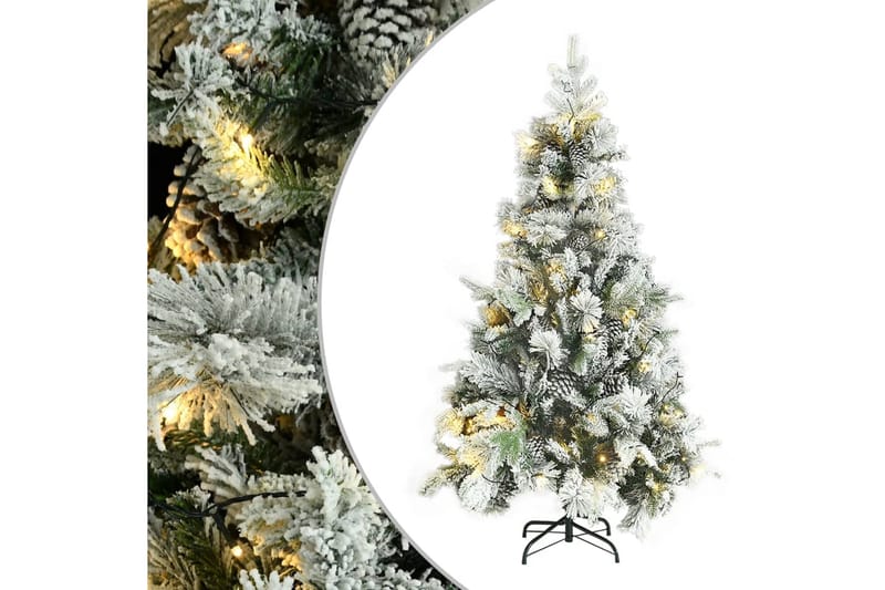 Tekojoulukuusi lumihuurre/LED-valot/kävyt 195 cm PVC ja PE - Sisustustuotteet - Joulukoristeet & juhlakoristeet - Joulukoristeet - Tekokuusi