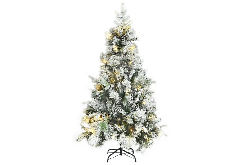 Tekojoulukuusi lumihuurre/LED-valot/kävyt 195 cm PVC ja PE - Sisustustuotteet - Joulukoristeet & juhlakoristeet - Joulukoristeet - Tekokuusi