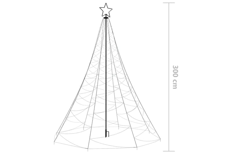 Joulukuusi metallitolpalla 500 LED-valoa lämmin 3 m - Sisustustuotteet - Joulukoristeet & juhlakoristeet - Joulukoristeet - Tekokuusi