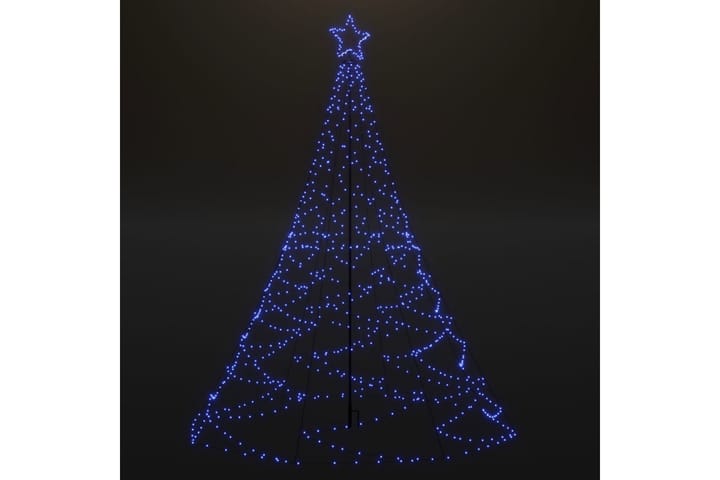 Joulukuusi metallitolpalla 500 LED-valolla sininen 3 m - Tekokuusi