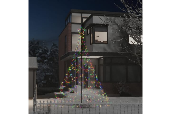 Joulukuusi metallitolpalla 500 LED-valolla värikäs 3 m - Tekokuusi