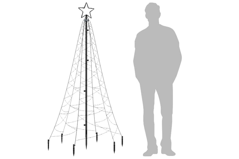 Joulukuusi piikillä 200 kylmän valkoista LED-valoa 180 cm - Sisustustuotteet - Joulukoristeet & juhlakoristeet - Joulukoristeet - Tekokuusi