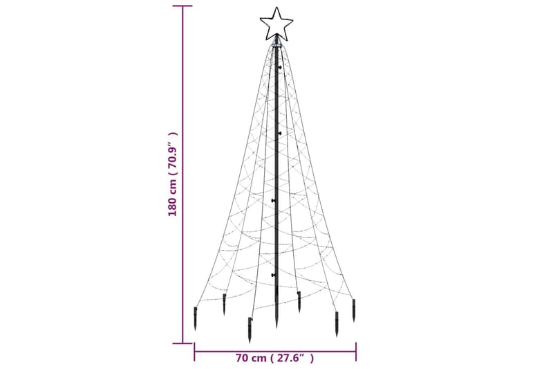 Joulukuusi piikillä 200 kylmän valkoista LED-valoa 180 cm - Sisustustuotteet - Joulukoristeet & juhlakoristeet - Joulukoristeet - Tekokuusi
