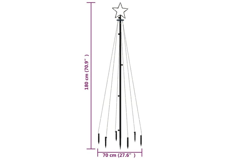 Joulukuusi piikillä 108 kylmän valkoista LED-valoa 180 cm - Tekokuusi