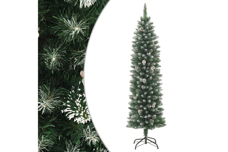 Ohut tekojoulukuusi jalustalla 210 cm PVC - Sisustustuotteet - Joulukoristeet & juhlakoristeet - Joulukoristeet - Tekokuusi