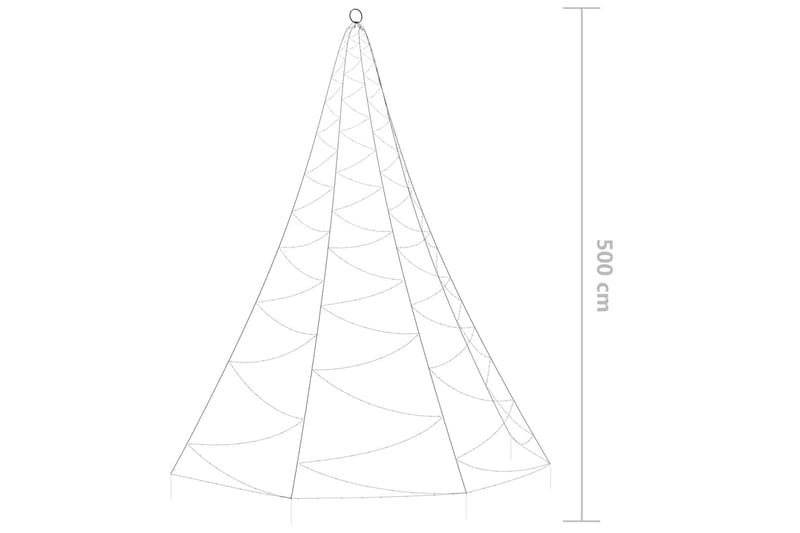 Seinäkuusi metallikoukulla 720xLED kylmä valk. 5 m sisä/ulko - Tekokuusi