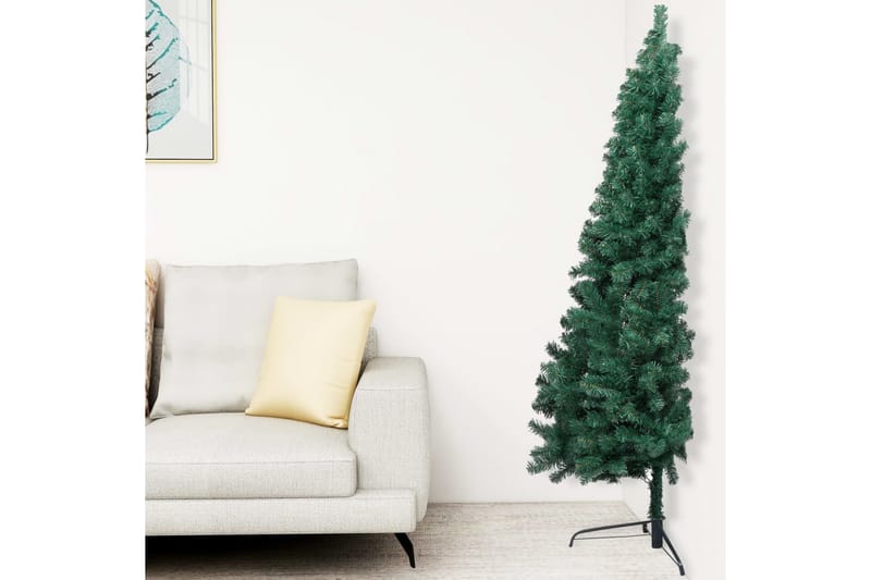 Tekojoulukuusen puolikas jalustalla vihreä 120 cm PVC - Sisustustuotteet - Joulukoristeet & juhlakoristeet - Joulukoristeet - Tekokuusi