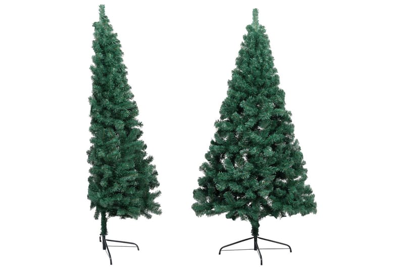 Tekojoulukuusen puolikas LED-valo ja pallot vihreä 120 cm - Sisustustuotteet - Joulukoristeet & juhlakoristeet - Joulukoristeet - Tekokuusi
