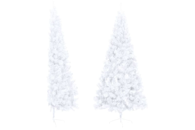 Tekojoulukuusen puolikas jalustalla valkoinen 180 cm PVC - Sisustustuotteet - Joulukoristeet & juhlakoristeet - Joulukoristeet - Tekokuusi