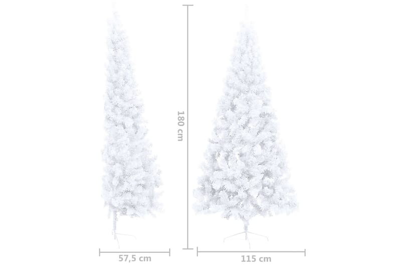 Tekojoulukuusen puolikas jalustalla valkoinen 180 cm PVC - Sisustustuotteet - Joulukoristeet & juhlakoristeet - Joulukoristeet - Tekokuusi
