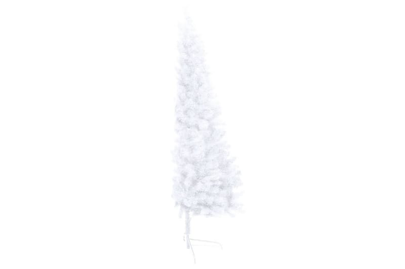 Tekojoulukuusen puolikas LED-valo ja pallot valkoinen 180 cm - Sisustustuotteet - Joulukoristeet & juhlakoristeet - Joulukoristeet - Tekokuusi