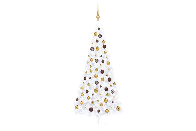 Tekojoulukuusen puolikas LED-valo ja pallot 240cm PVC - Sisustustuotteet - Joulukoristeet & juhlakoristeet - Joulukoristeet - Tekokuusi