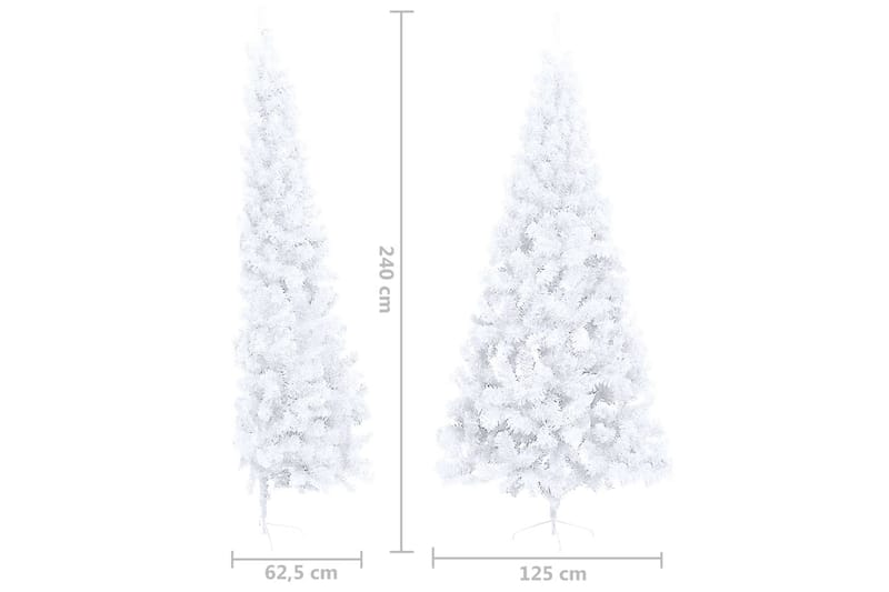 Tekojoulukuusen puolikas jalustalla valkoinen 240 cm PVC - Sisustustuotteet - Joulukoristeet & juhlakoristeet - Joulukoristeet - Tekokuusi