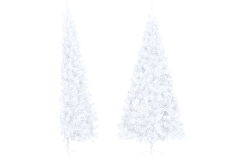 Tekojoulukuusen puolikas jalustalla valkoinen 240 cm PVC - Sisustustuotteet - Joulukoristeet & juhlakoristeet - Joulukoristeet - Tekokuusi
