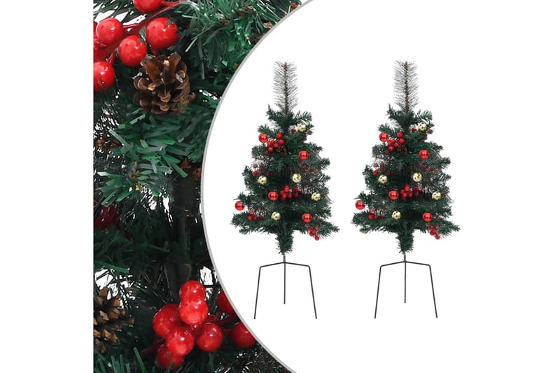 Tekojoulukuuset kulkureitille 2 kpl 76 cm PVC - Sisustustuotteet - Joulukoristeet & juhlakoristeet - Joulukoristeet - Tekokuusi