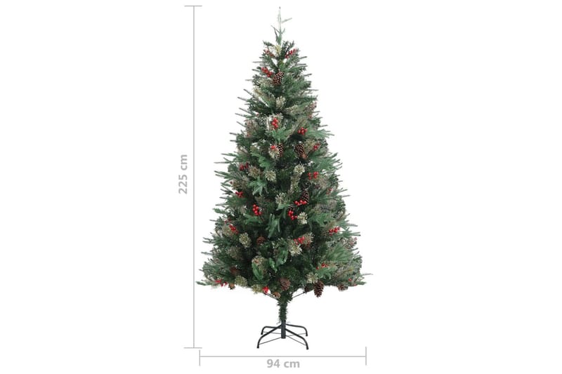 Tekojoulukuusi kävyillä vihreä 225 cm PVC ja PE - Sisustustuotteet - Joulukoristeet & juhlakoristeet - Joulukoristeet - Tekokuusi