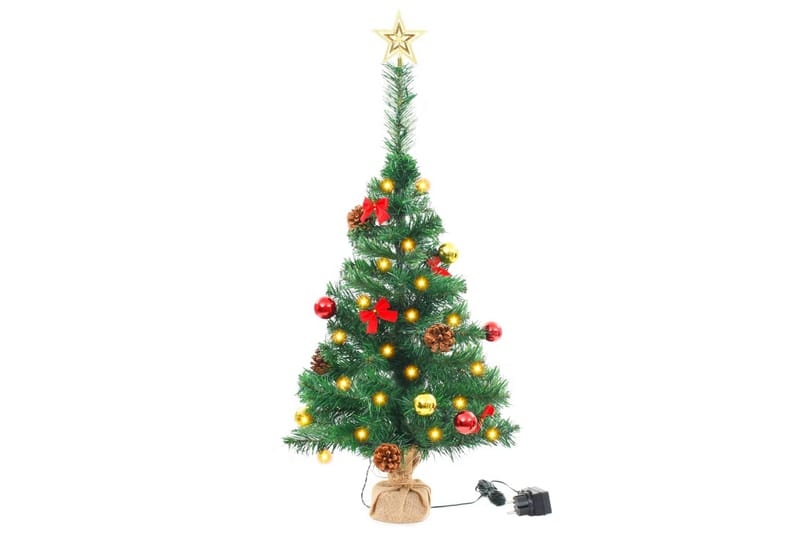 Tekojoulukuusi koristeilla ja LED-valoilla 64 cm vihreä - Kulta - Sisustustuotteet - Joulukoristeet & juhlakoristeet - Joulukoristeet - Tekokuusi