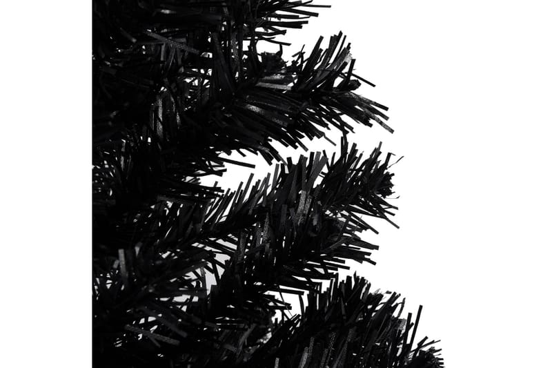Tekojoulukuusi LED-valoilla ja palloilla musta 150 cm PVC - Sisustustuotteet - Joulukoristeet & juhlakoristeet - Joulukoristeet - Tekokuusi