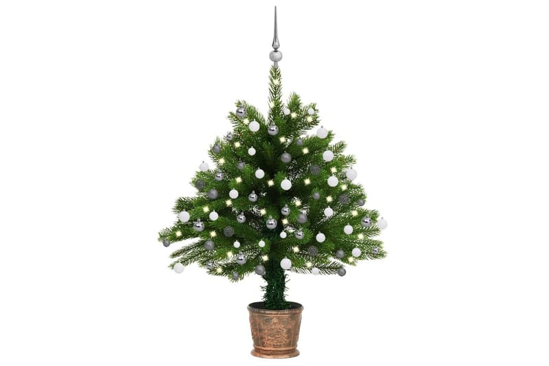 Tekojoulukuusi LED-valoilla ja palloilla vihreä 65 cm - Sisustustuotteet - Joulukoristeet & juhlakoristeet - Joulukoristeet - Tekokuusi