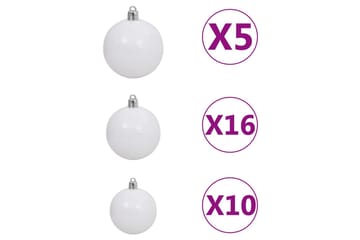 Tekojoulukuusi LED-valoilla ja palloilla pinkki 240 cm PVC - Sisustustuotteet - Joulukoristeet & juhlakoristeet - Joulukoristeet - Tekokuusi