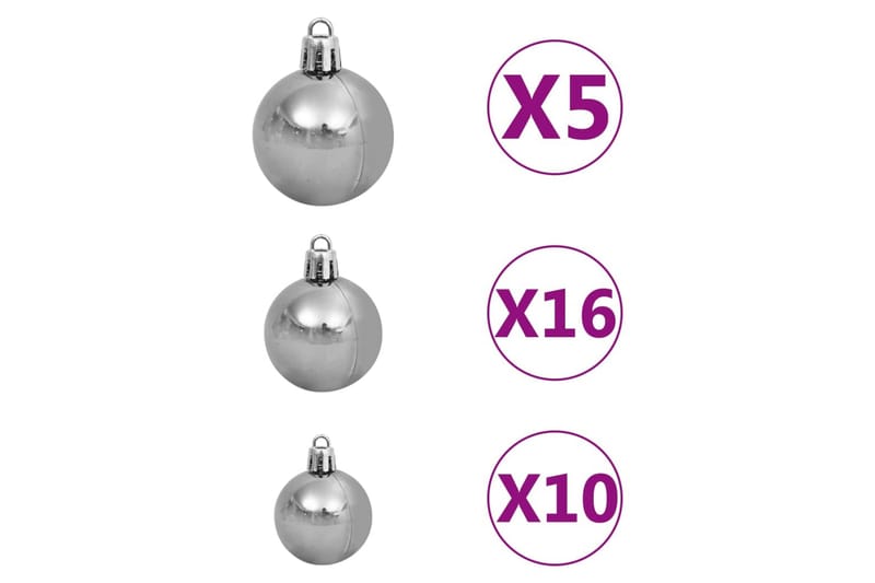 Tekojoulukuusi LED-valoilla ja palloilla sininen 210 cm PVC - Sisustustuotteet - Joulukoristeet & juhlakoristeet - Joulukoristeet - Tekokuusi