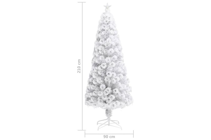 Tekojoulukuusi LED-valoilla valkoinen 210 cm kuituoptiikka - Sisustustuotteet - Joulukoristeet & juhlakoristeet - Joulukoristeet - Tekokuusi