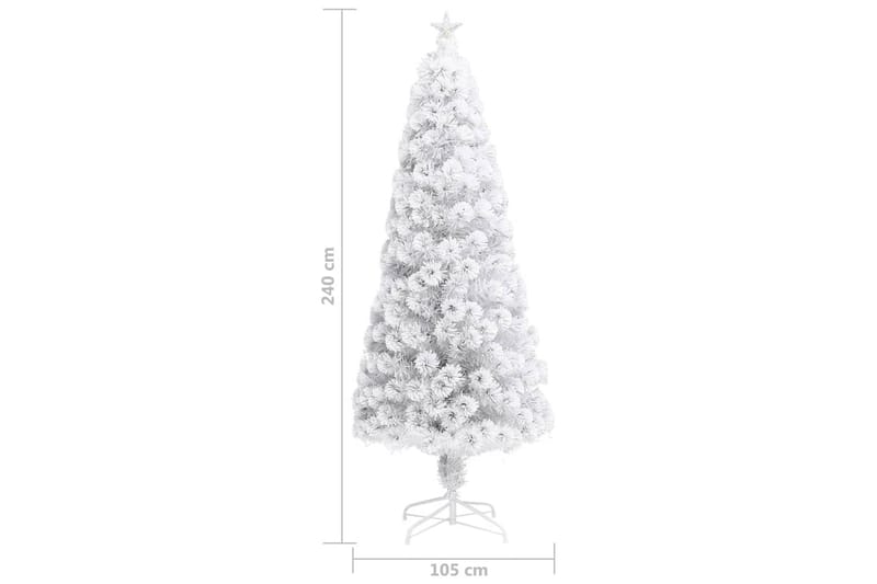 Tekojoulukuusi LED-valoilla valkoinen 240 cm kuituoptiikka - Sisustustuotteet - Joulukoristeet & juhlakoristeet - Joulukoristeet - Tekokuusi