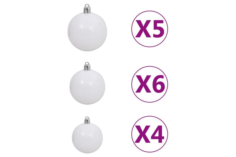 Tekojoulukuusi LED-valolla ja palloilla sininen 180 cm PVC - Sisustustuotteet - Joulukoristeet & juhlakoristeet - Joulukoristeet - Tekokuusi