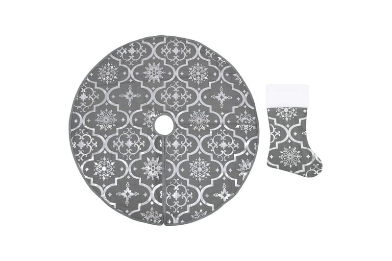 Ylellinen joulukuusen jalustapeite sukalla harmaa 122 cm - Sisustustuotteet - Joulukoristeet & juhlakoristeet - Joulukoristeet - Joulukuusen jalka