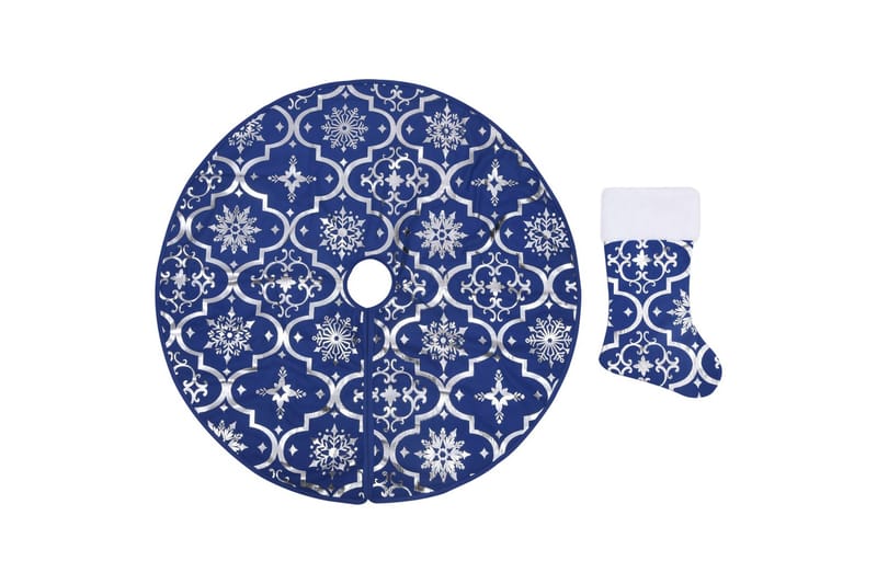 Ylellinen joulukuusen jalustapeite sukalla sininen 90 cm - Sisustustuotteet - Joulukoristeet & juhlakoristeet - Joulukoristeet - Joulukuusen jalka