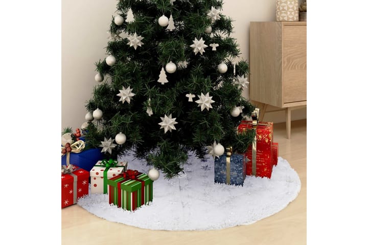 Ylellinen joulukuusen jalustapeite valkoinen 90 cm - Valkoinen - Joulukoristeet - Joulukuusen jalka