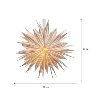 Print-paperitähti 60 cm - valkoinen beigeillä raidoilla - Sisustustuotteet - Joulukoristeet & juhlakoristeet - Joulukoristeet