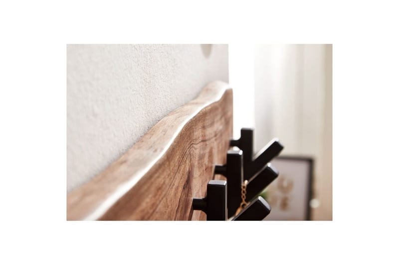 Eteinen Wohnling Seinään kiinnitettävä naulakko, 8 metallikoukkua, oksainen massiivipuu - Säilytys - Vaatesäilytys - Vaatenaulakko - Koukkunaulakot