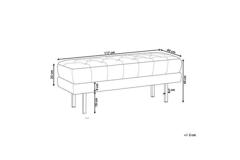 Istuimen penkki Roseville Tummabeige/Kulta - Tummabeige/Kulta - Sisustustuotteet - Kalustevetimet - Huonekaluhelat - Kalustejalat