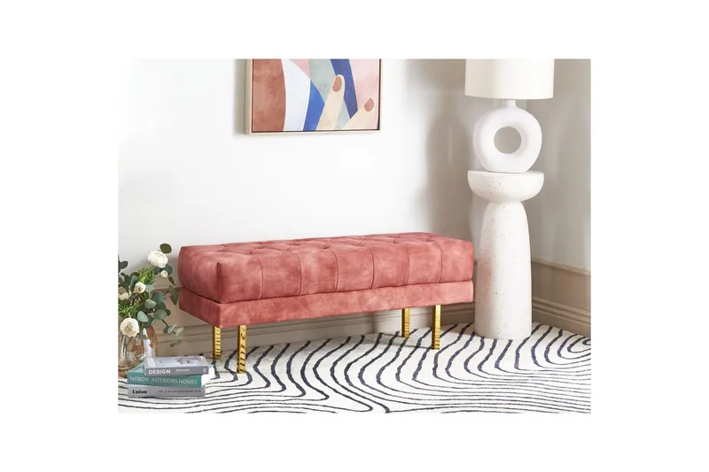 Istuimen penkki Roseville Vaaleanpunainen/Kulta - Vaaleanpunainen/Kulta - Huonekalut - Tuoli & nojatuoli - Penkki - Eteispenkki