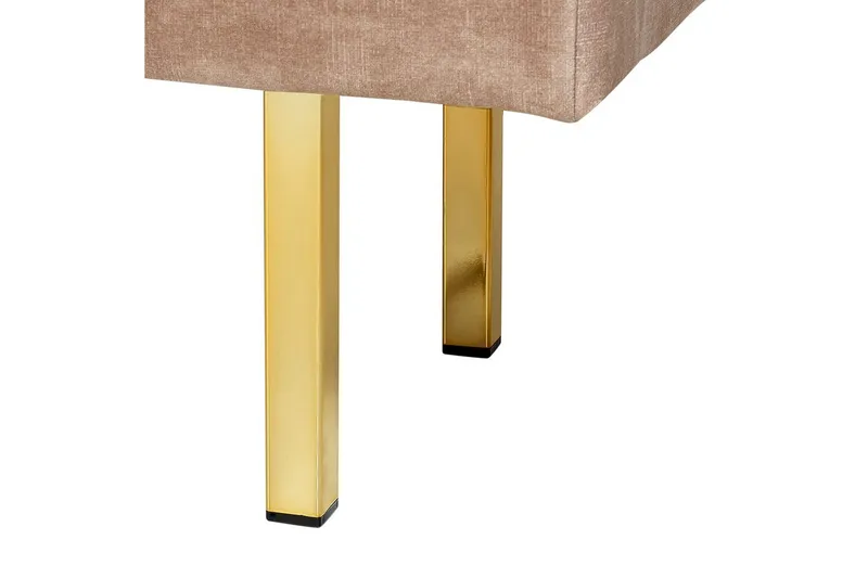 Istuimen penkki Roseville Tummabeige/Kulta - Tummabeige/Kulta - Sisustustuotteet - Kalustevetimet - Huonekaluhelat - Kalustejalat