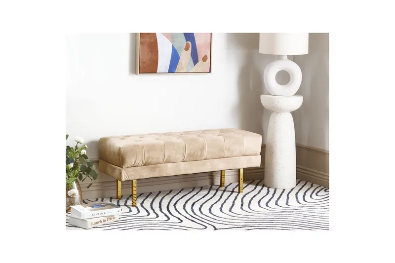 Istuimen penkki Roseville Beige/Kulta - Beige/Kulta - Sisustustuotteet - Kalustevetimet - Huonekaluhelat - Kalustejalat